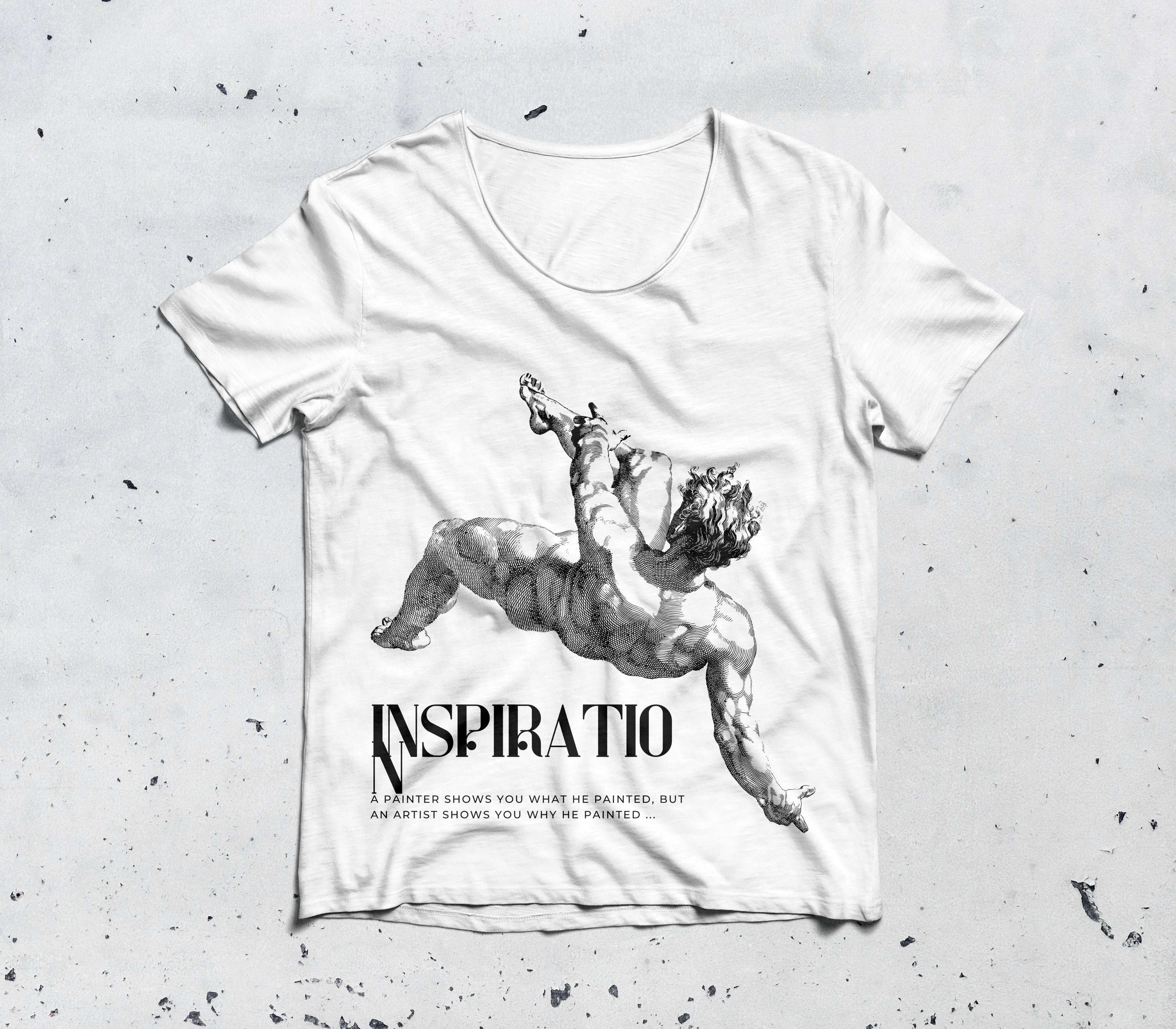 Decocanno "Inspiration" Men’s Artistic Graphic T-Shirt – Renaissance Style Print Cotton Tee | UK Streetwear